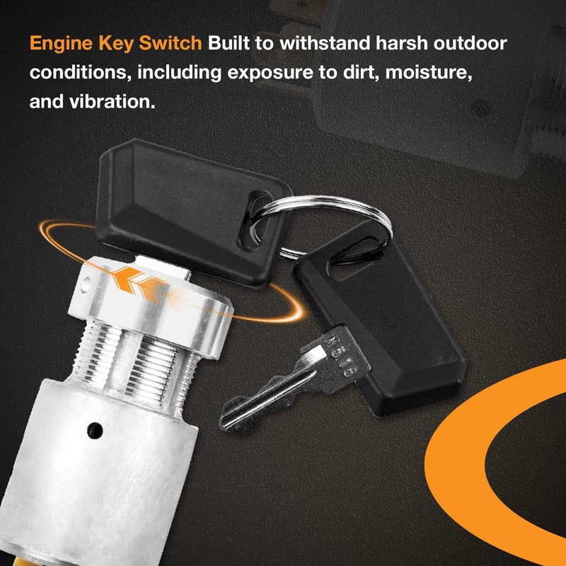Key Switch, Compatible with Kohler Diesel Lombardini Engine Key Ignition