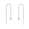 Simple Ball Pull Through Earrings 120mm 925 Sterling Silver for