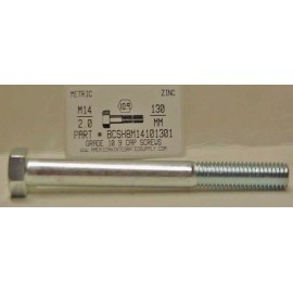 AMERICANINTEGRATEDSUPPLY.COM M14-2.00X130MM HEX HEAD CAP SCREWS GRADE 10.9 STEEL ZINC PLATED (2)