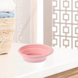 Healvian 1Set Makeup Brush Cleaning Set with Pink Cleaning Bowl Hanging Drying Net for Brushes Sponges and Powder Efficient Cleaning Drying