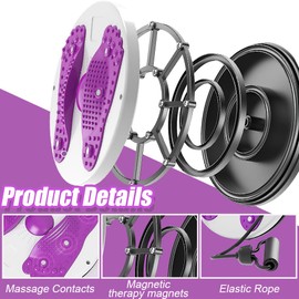 YANGUN Waist Whisper, Twister Exercise for Waist, Body Shaping Waist Twisting Disc, Twist Waist Disc Balance Board with Drawstring (Purple)