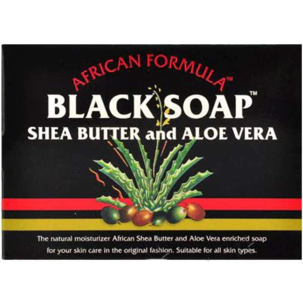Madina African Black Soap Shea Butter and Aloe Vera, 3.5 oz (Pack of 10)