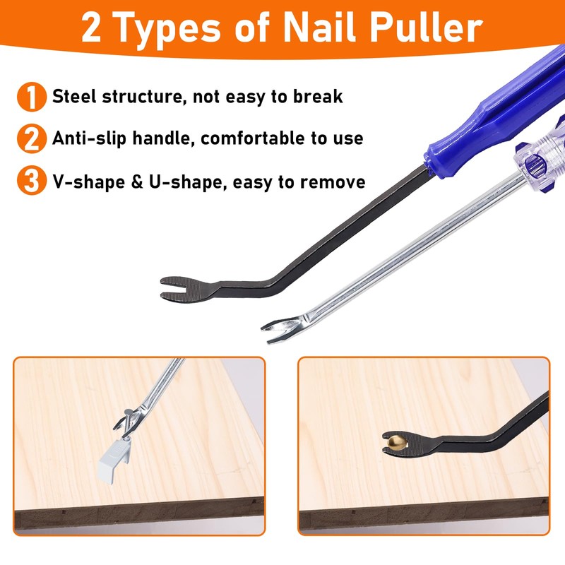 Hmknana 4Pcs Upholstery and Construction Staple Remover Tools Set -