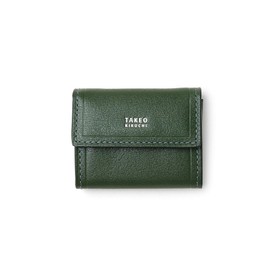 Takeokikuchi No. 728617 Max Coin Purse, Cowhide Leather, green