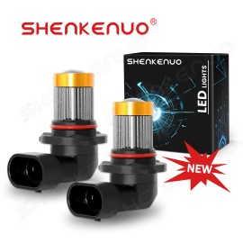 SHENKENUO Pair of 9145 9140 H10 LED Fog Light Bulbs 3000K Cool Yellow Lamps 5000LM