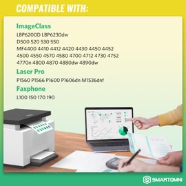 S SMARTOMNI Compatible 78A CRG-128 Toner Cartridge Replacement for HP CE278A Canon 128 for HP P1606dn P1600 M1536dnf Canon D530 D550 LBP6230dw LBP6200d MF4890dw MF4880dw MF4450 Printer, 2 Packs