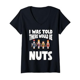 Womens Funny Nutcracker Costume Nuts Lover XMAS Matching Family V-Neck T-Shirt