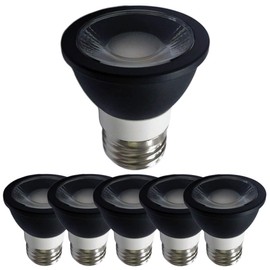 VIMLITE e26 LED Halogen Bulb, Black, Dimmable, 6W 2700K Bulb Color Equivalent, 30 Degree Medium Angle, Ra85, LED Spotlight for Duct Rail, 50W-60W Equivalent, Set of 6 (Black Body (E26 Base, Dimmable),