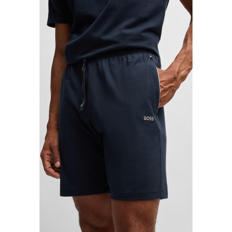 BOSS Mens Mix&Match Short CW Embroidered-Logo Shorts in Stretch Cotton