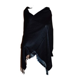 SCARF_TRADINGINC® Twill Pashmina/Shawl/Wrap/Stole (Black)