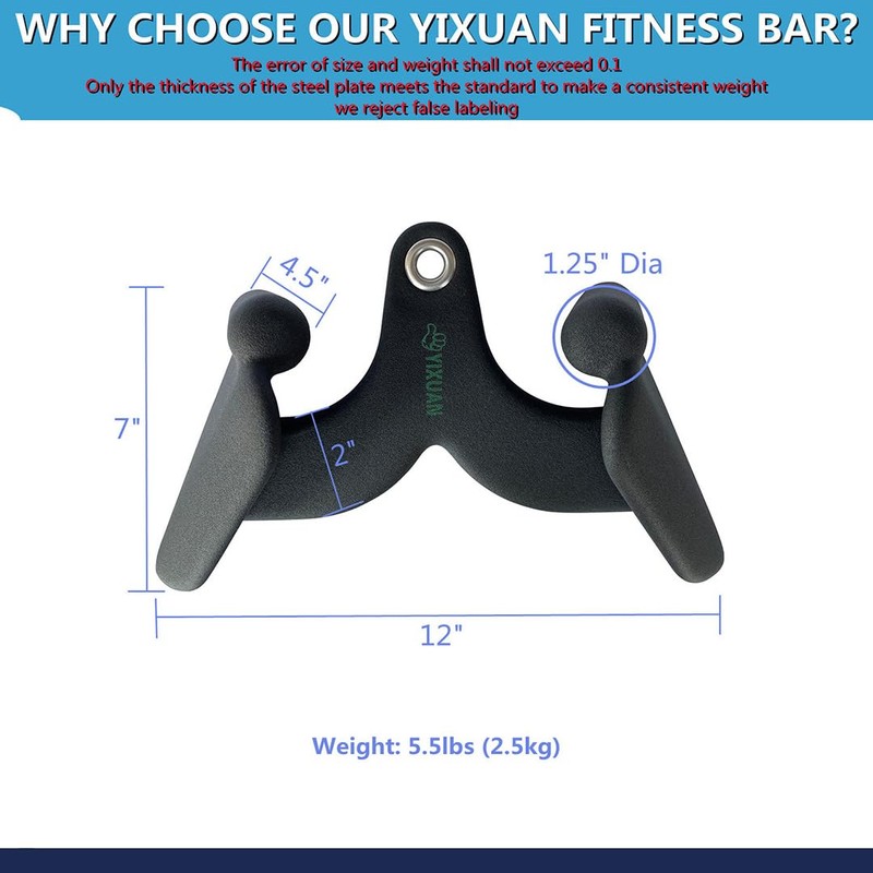 YIXUAN FITNESS Wide Grip Lat Pulldown Attachments V Bar, Close