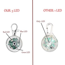 8 Pack Dog Lights for Night Walking, 3 Modes Dog Collar Light for Night Time, IP68 Waterproof Dog Lights Clip On, LED Safety Light for Large Medium Small Pets, Running, Camping, Climbing, Bike