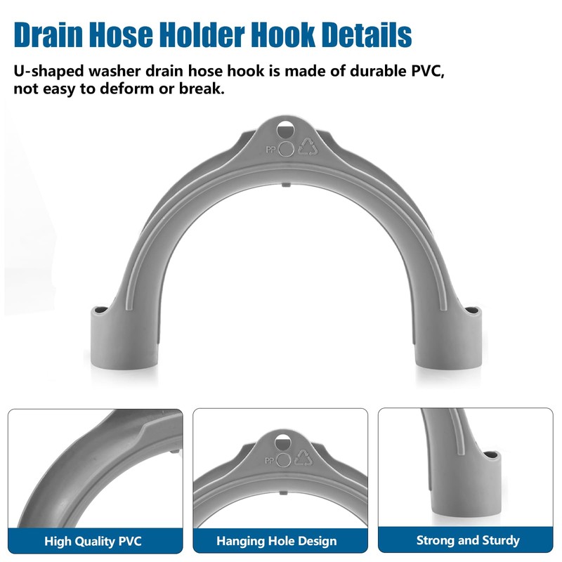 Washing Machine Drain Hose Holder Hook - U Shaped Drain