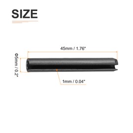 DTGN 5mmx45mm(DxL) Slotted Spring Pin - 30Pack - Good for Home Machine Fastener - 65Mn Spring Dowel Tension Roll Pin - Black