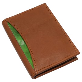 Swiss Marshall RFID Blocking Slim Card Wallet Bifold Card Case Genuine Leather Front Pocket Wallet Minimalist Credit Card Holder (Tan)