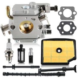 Carbhub MS200 Carburador para Stihl MS200 MS200T 020T 020 Motosierra Carburador con Filtro de Aire, Línea de Combustible, Manguera, C1Q-S126B Reemplazo de Carburador 1129 120 0653, Carburador MS200T