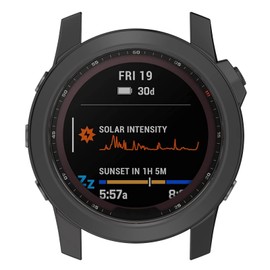 Disscool Soft Anti-Drop Plating Protective Case for Garmin Fenix 7 Solar - Compatible with Fenix 7 for Men and Women - Black