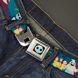 Belt Seatbelt Buckle Nightmare Before Christmas Stylized 8 Character Group Pose 24 to 38 Inches