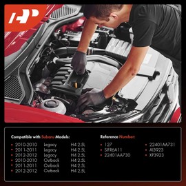 A-Premium Iridium Platinum Bujías compatibles con Subaru Outback 2010-2012, Legacy 2010-2012, 2.5L, paquete de 4