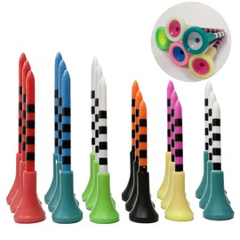 Professional Plastic Golf Tees, 50 Pack, 2 Sizes (3-1/4Inch ，2-3/4Inch), Mixed Colours