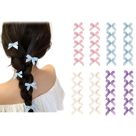 Ribbon Hair Ornament, 4 Colors, Set of 40, Small, Cute Hair Clip, Bowknot Clip, Women's, Stylish, Hair Clip, Fireworks Festival, Birthday, Coming of Age of Age Ceremony, School Entrance Ceremony,