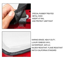 Shadeidea JK Tonneau Cover Compatible with Jeep Wrangler JK 4 Door (2007-2018) Rear Trunk Ton Cargo Vinyl Tailgate Cover Robicon Sahara Sport S (White) - 3 Year Warranty