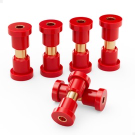 Panglong Club Car DS Rear Leaf Spring Bushing Kit-Upgraded Red, 2 Sets of DS Rear Spring Polyurethane Bushing and Sleeve Kit, Suitable for 1992-Up Club Car DS G&E Golf Cart, OEM# 1015583, 1012303