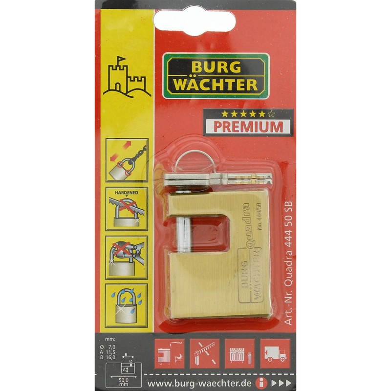 Burg-Wächter Quadra 444 50 SB Padlock 7 mm Pinch protection