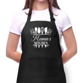 Mami's Kitchen Apron - Kitchen Apron For Mom - Cooking Apron With Pocket - Mother's Day Gifts For Mami - Birthday Gift For Mami - Baker Gift - Apron For Women - Mami Chef Apron, Adult (27”x29), Black
