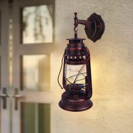 Darodo Outdoor Wall Lights, Rustic Wall Sconces, Porch Light with E26 Sockets & Glass Shades, Waterproof Outdoor Light Fixture