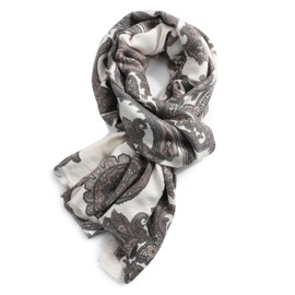 Superora Women's Scarves Soft Warm Stole Autumn Winter Printed Long Scarf Printed Print Multicoloured Paisley Pattern 190 cm x 65 cm, 5288-beige