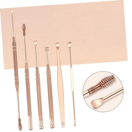 GLEAVI 6pcs Stainless Steel Ear Wax Removal Tool Set Ear Scoops for Gentle Wax Cleaning for Home and Medical Use Double-Ended Design for Easy Handling
