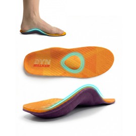 DynWalker Insoles Ergonomic Arch Support for Flat Feet, Plantar Fasciitis, Foot Fatigue, Shock Absorption, Breathable, Standing, Running, Unisex, XL