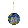 Whimsical Night Sky Grey Hamster Christmas Ornament Circle Ceramic -