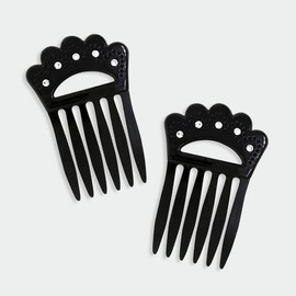 1928 Jewelry Classic Black Double Hair Comb Pins
