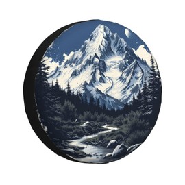 Spare Tire Cover Mountains Lake Tree Nature Landscape Wheel Covers Weatherproof Universal Wheel Protectors for Rv SUV Camper Travel Trailer 17 Inch