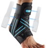 AGPTEK Ankle Brace for Women Men, Adjustable Lace-Up Ankle Support with Removable Splints for Sprained Ankle, Injury Recovery, Ankle Stabilizer Wrap for Basketball Volleyball Sports, Blue, S