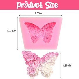 2PCS Butterfly Candle Mold, 3D Flower Butterfly Resin Molds Silicone Floral Butterfly Soap Molds for Candles Making Epoxy Resin Casting Chocolate Fondant Baking Decorating