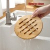 Alfto Hot Pads Trivet,Table Solid Bamboo Wood Trivets for Hot