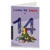 Funny 14th Birthday Card For Boys Living The Dream