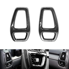JUIVEEL Carbon Fiber Grain ABS Car Front Side AC Air Vent Frame Cover Front Central Dash Side Air Outlet Cover Trim Compatible with Kia Sorento MQ4 2021-2023 Accessories