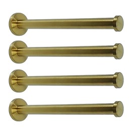 NELXULAS Golden Brushed Stainless Steel Single Heavy Duty Wall Mount Hook, Bath Towel Hooks, Robe Hooks, Coat Hanger, 4 PCS (8 inch)