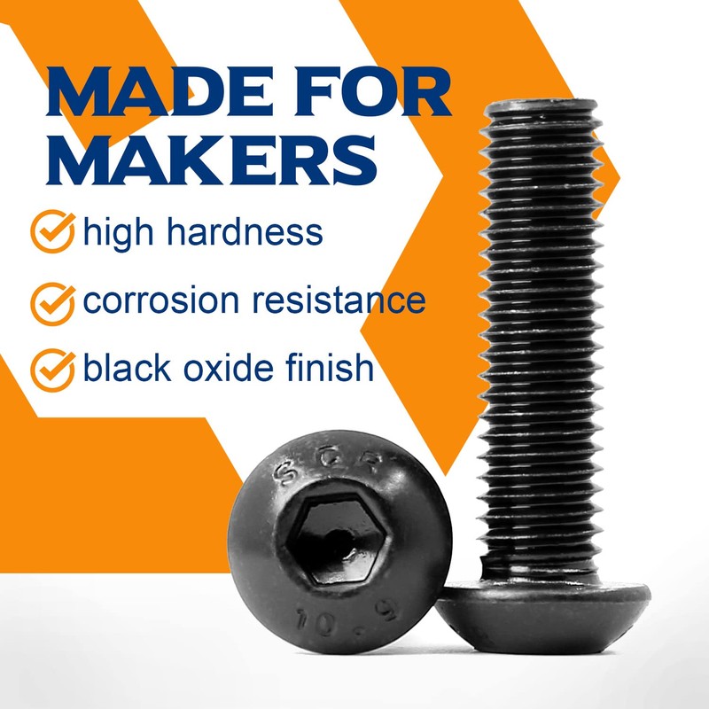 (60 Pieces) M4 x 45 mm Rounded Head Screws with