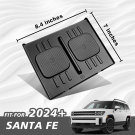 Muslogy Center Console Wireless Charger Mat Compatible with 2024 2025 Hyundai Santa Fe Accessories Interior Protective Anti-Slip Silicone Liner Waterproof Phone Charging Pad Protection