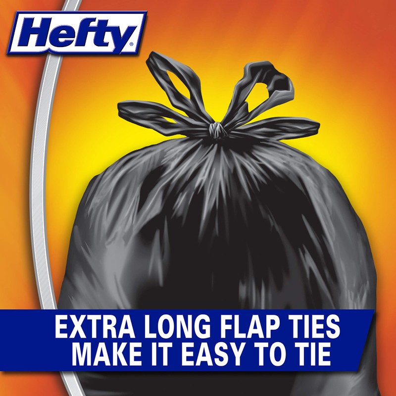 Hefty Load & Carry Heavy Duty Contractor Large Trash Bags,
