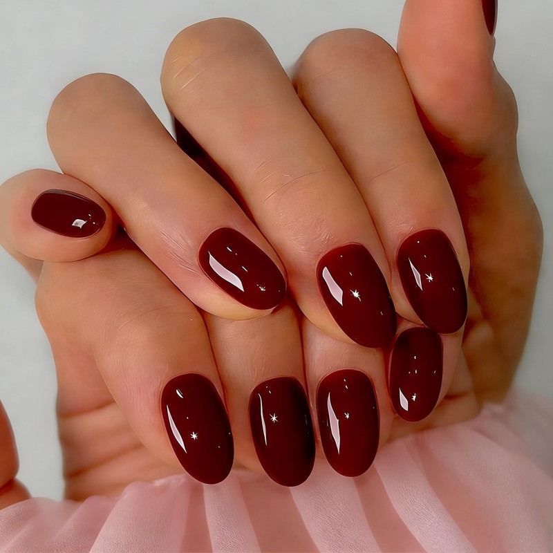 SXVME Uñas postizas cortas de gel suave, 32 piezas, 16