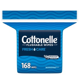 Cottonelle Fresh Care Flushable Wet Wipes, Adult Wet Wipes, 1 Refill Pack, 168 W