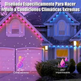 BTOOTB Luces Exteriores Permanentes - Luces RGBIC para Exteriores con Control APP, 15 Metros con 30 Luces LED para Aleros IP67 Impermeable para Decoraciones de Halloween, Navidad, Fiestas y Patio