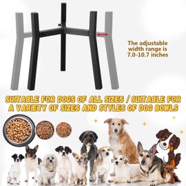 Briwooody 2 Pack Adjustable Dog Bowl Stand Fits 7-10.6" Bowl Elevated Dog Food and Water Bowl Stand Tall Dog Bowls Holder for Food Feeder for Large Medium and Small Dogs(Not Adjustable Height)