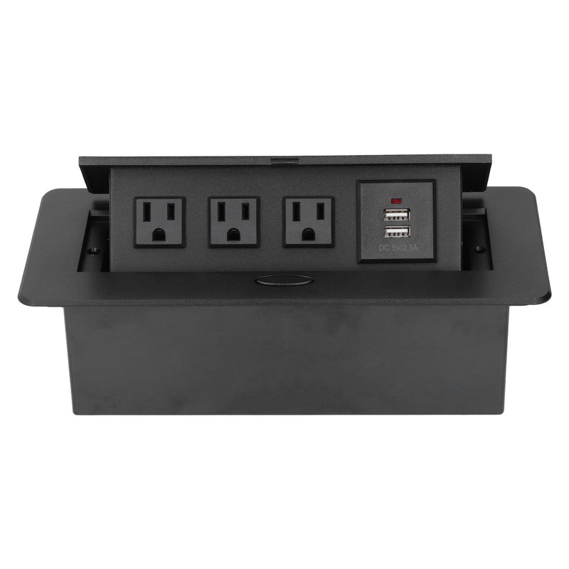 Power Socket Slow Opening Waterproof Modern Recessed Power Strip Desk